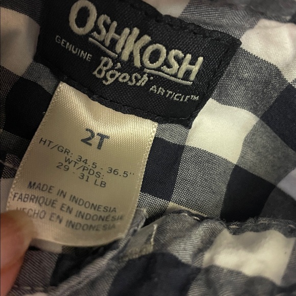 OshKosh B’Gosh blue and white check 2T - Picture 3 of 3